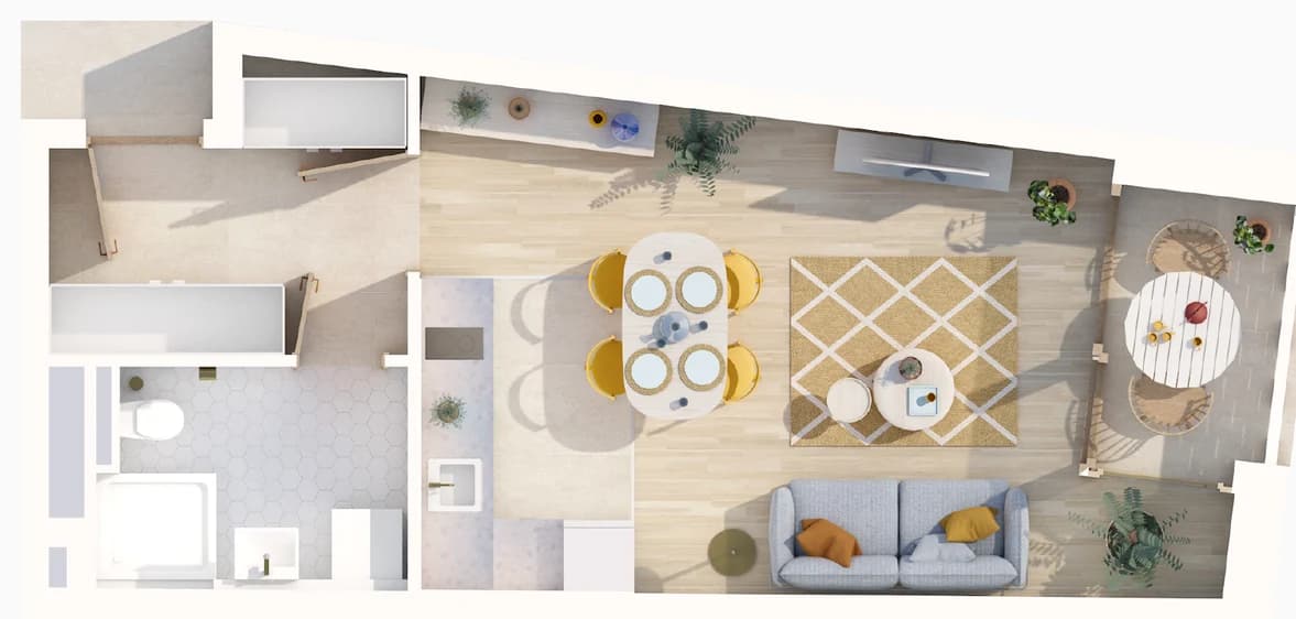 Floor plan of apartment 105