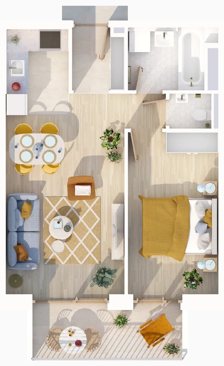 Floor plan of apartment 209