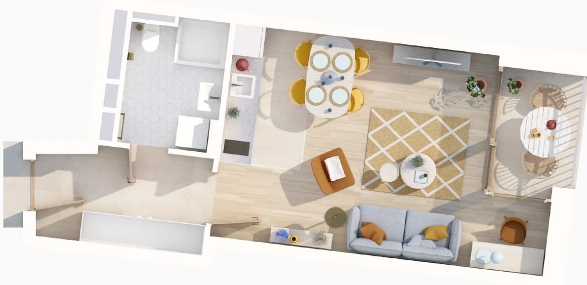 Floor plan of apartment 302