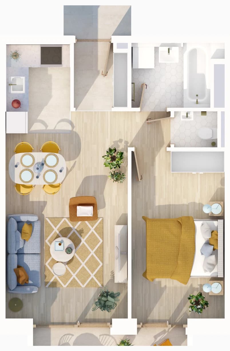 Floor plan of apartment 309