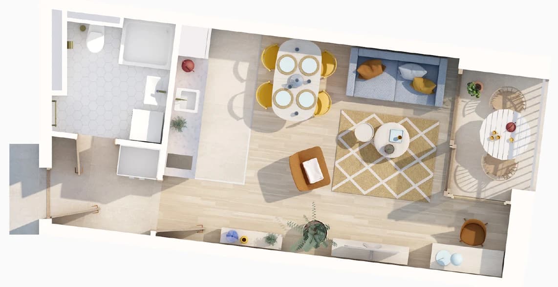 Floor plan of apartment 404