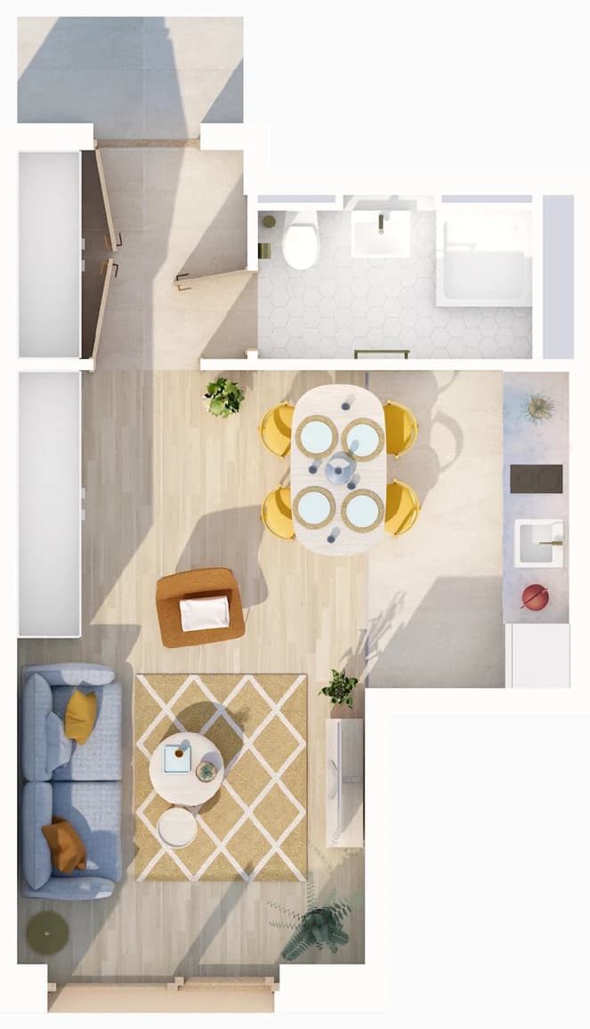 Floor plan of apartment 408