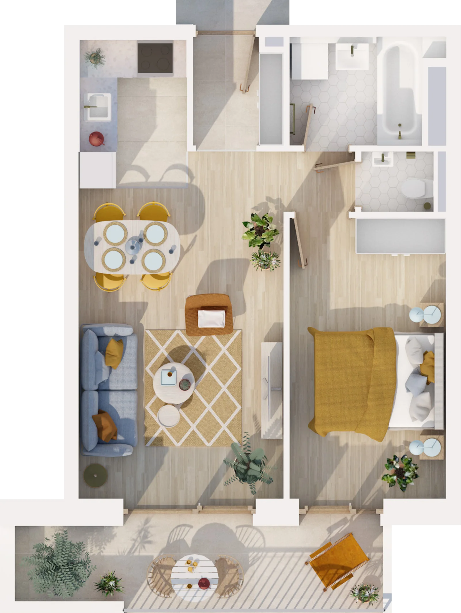 Floor plan of apartment 410