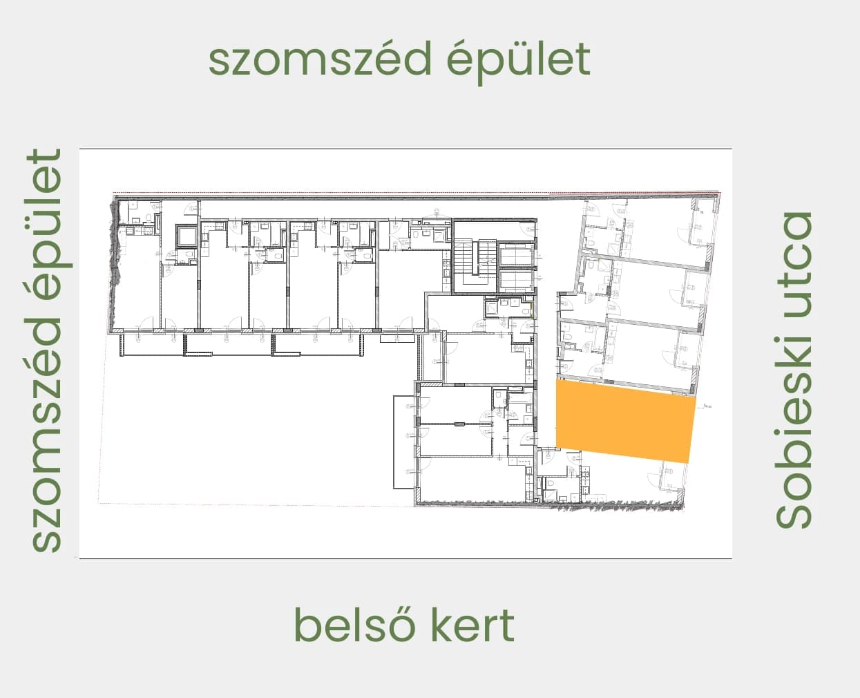 Position of apartment 104 on its floor