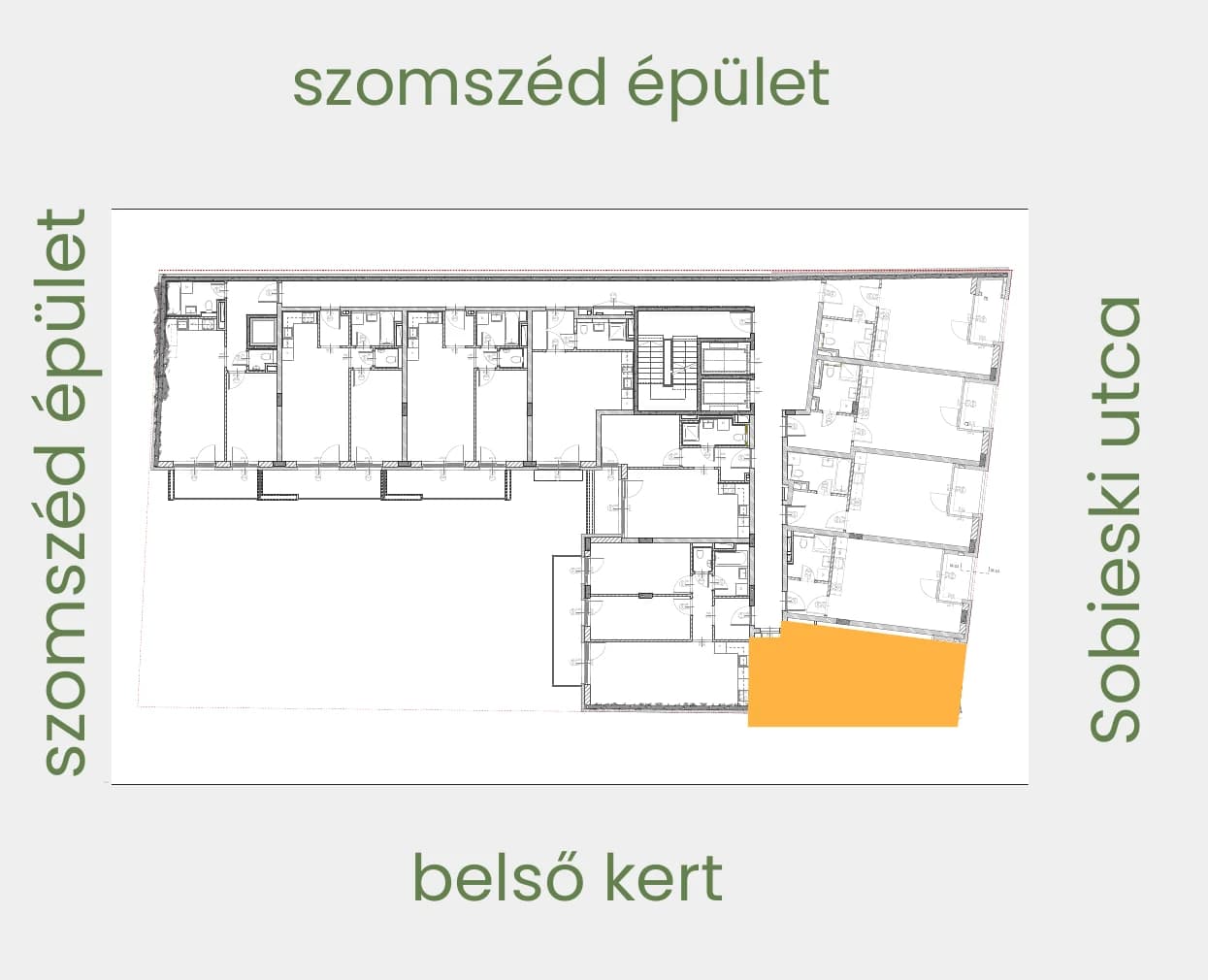 Position of apartment 105 on its floor