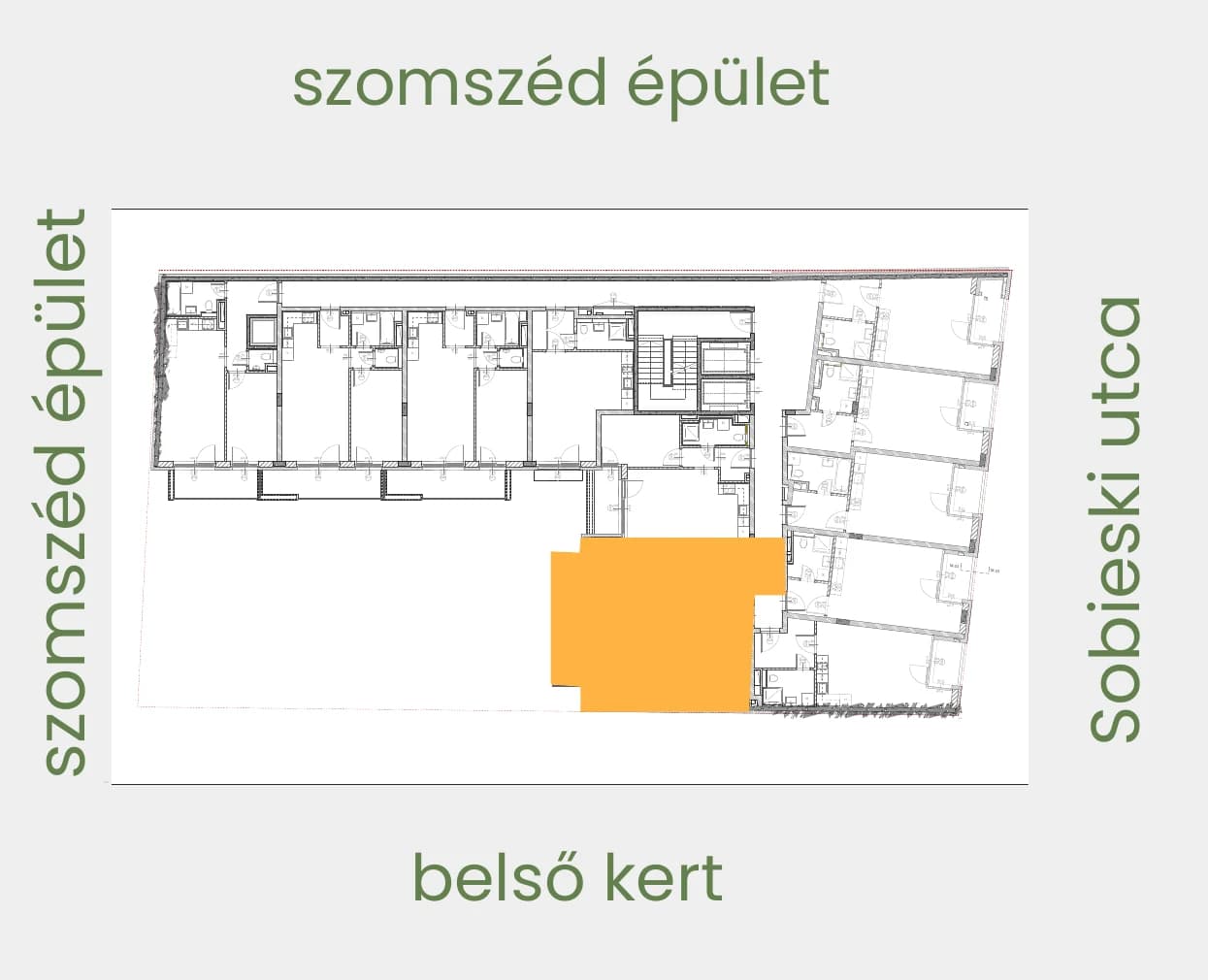 Position of apartment 106 on its floor