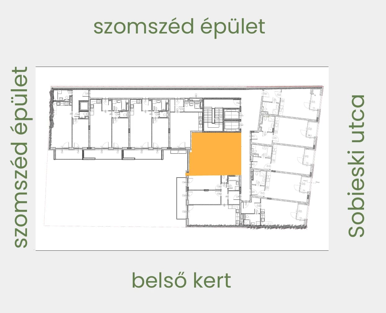 Position of apartment 107 on its floor