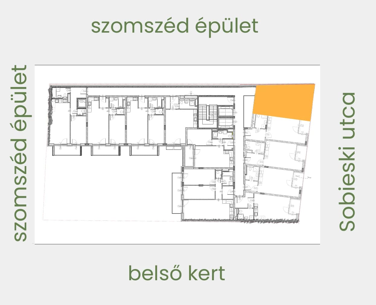 Position of apartment 201 on its floor