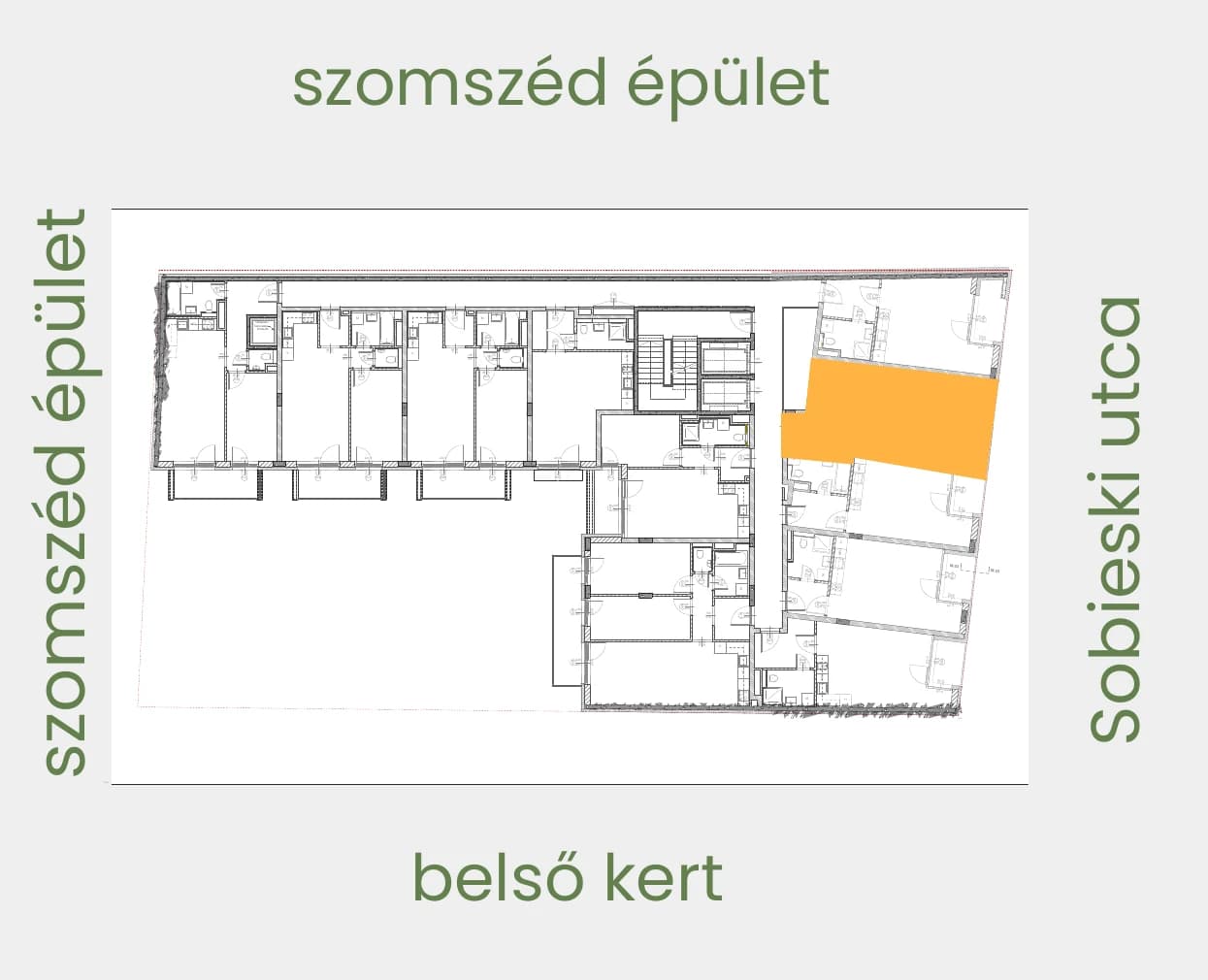 Position of apartment 202 on its floor
