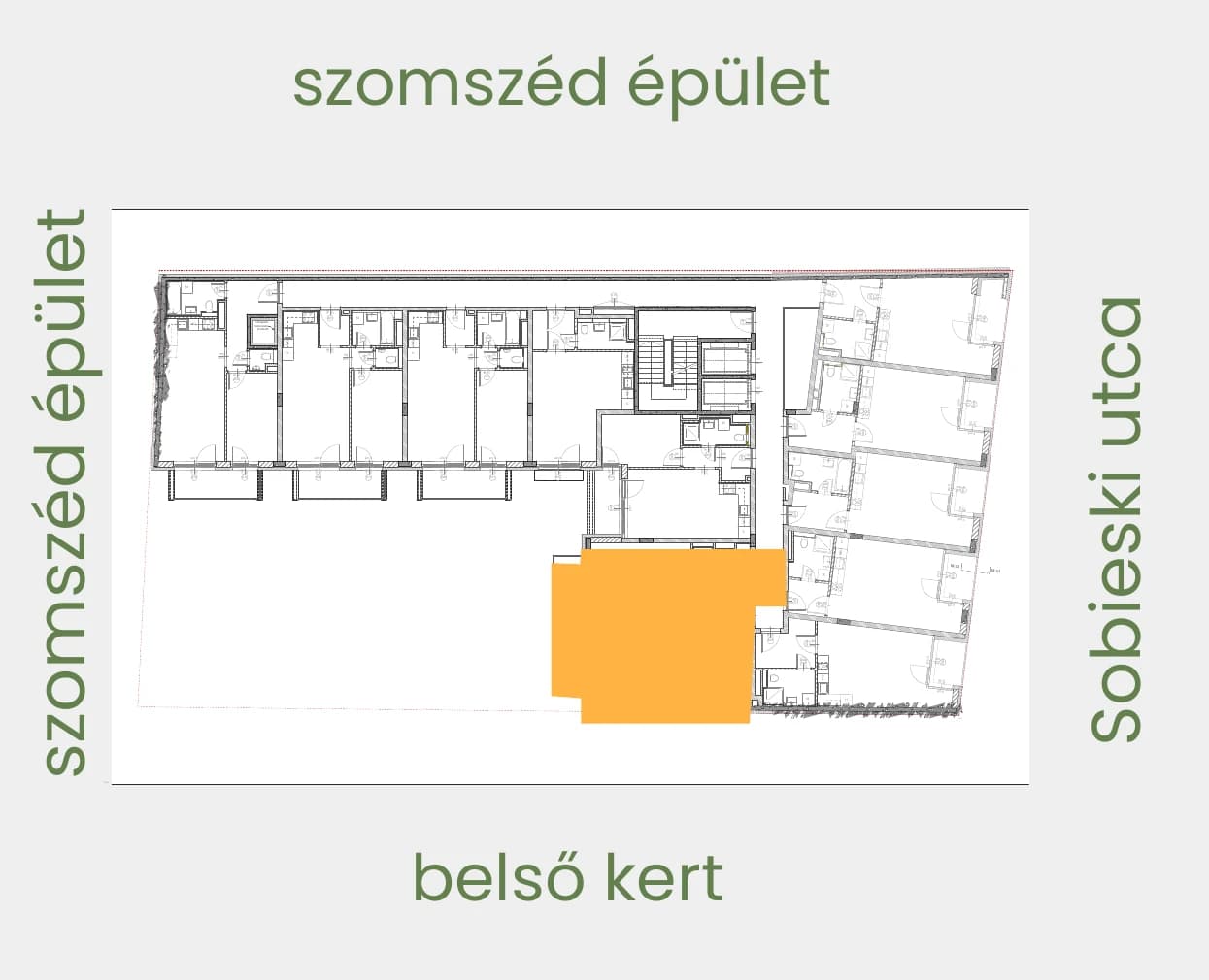 Position of apartment 206 on its floor