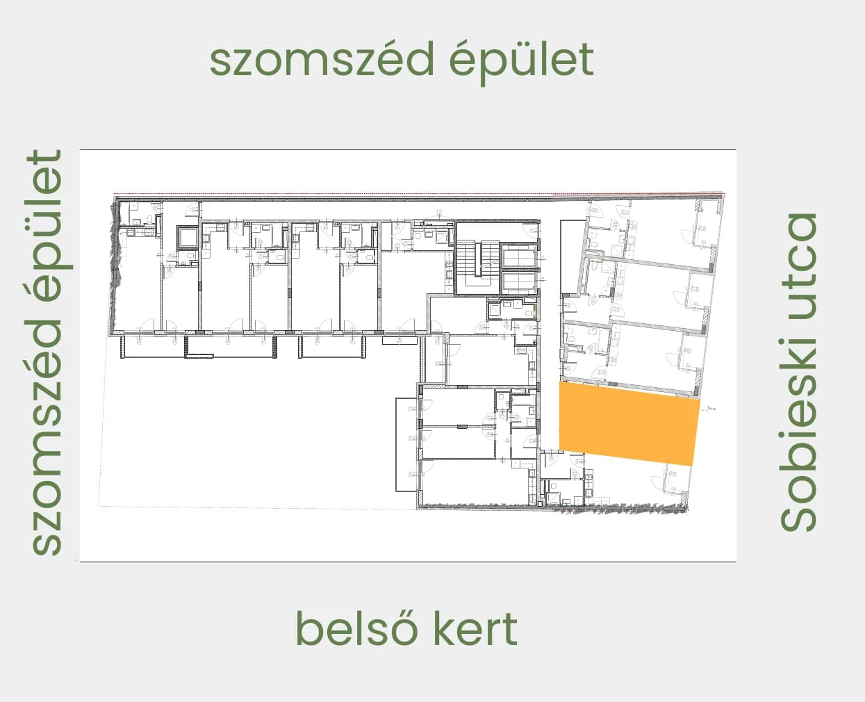 Position of apartment 304 on its floor
