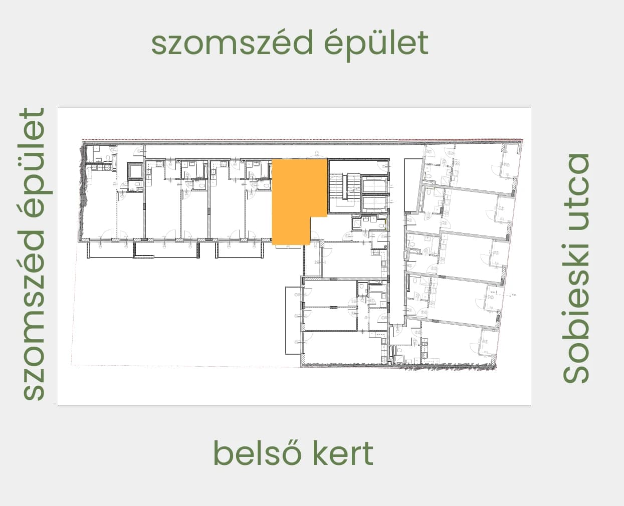 Position of apartment 308 on its floor