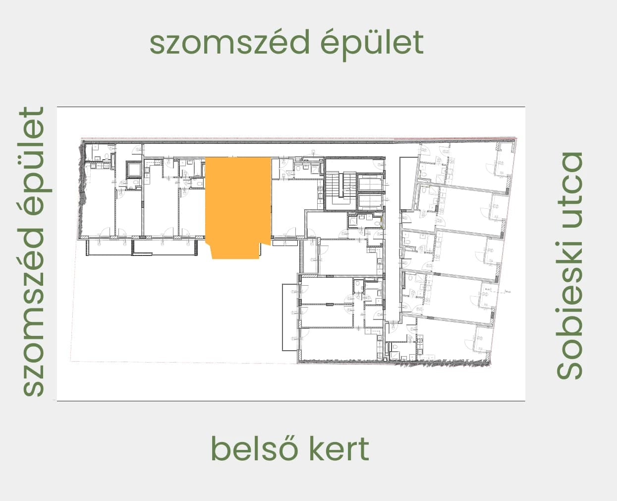 Position of apartment 309 on its floor