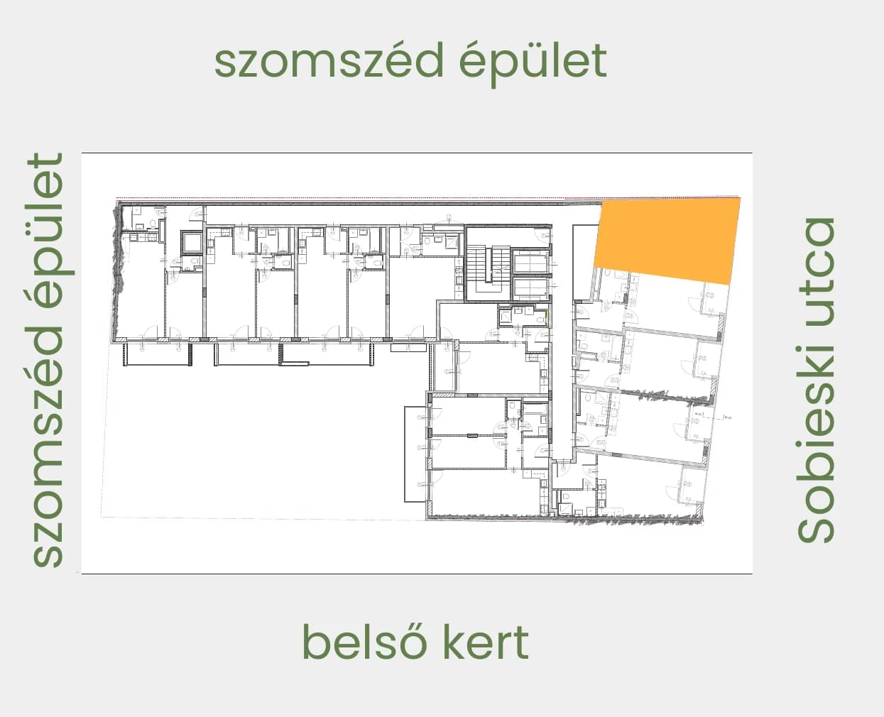 Position of apartment 401 on its floor