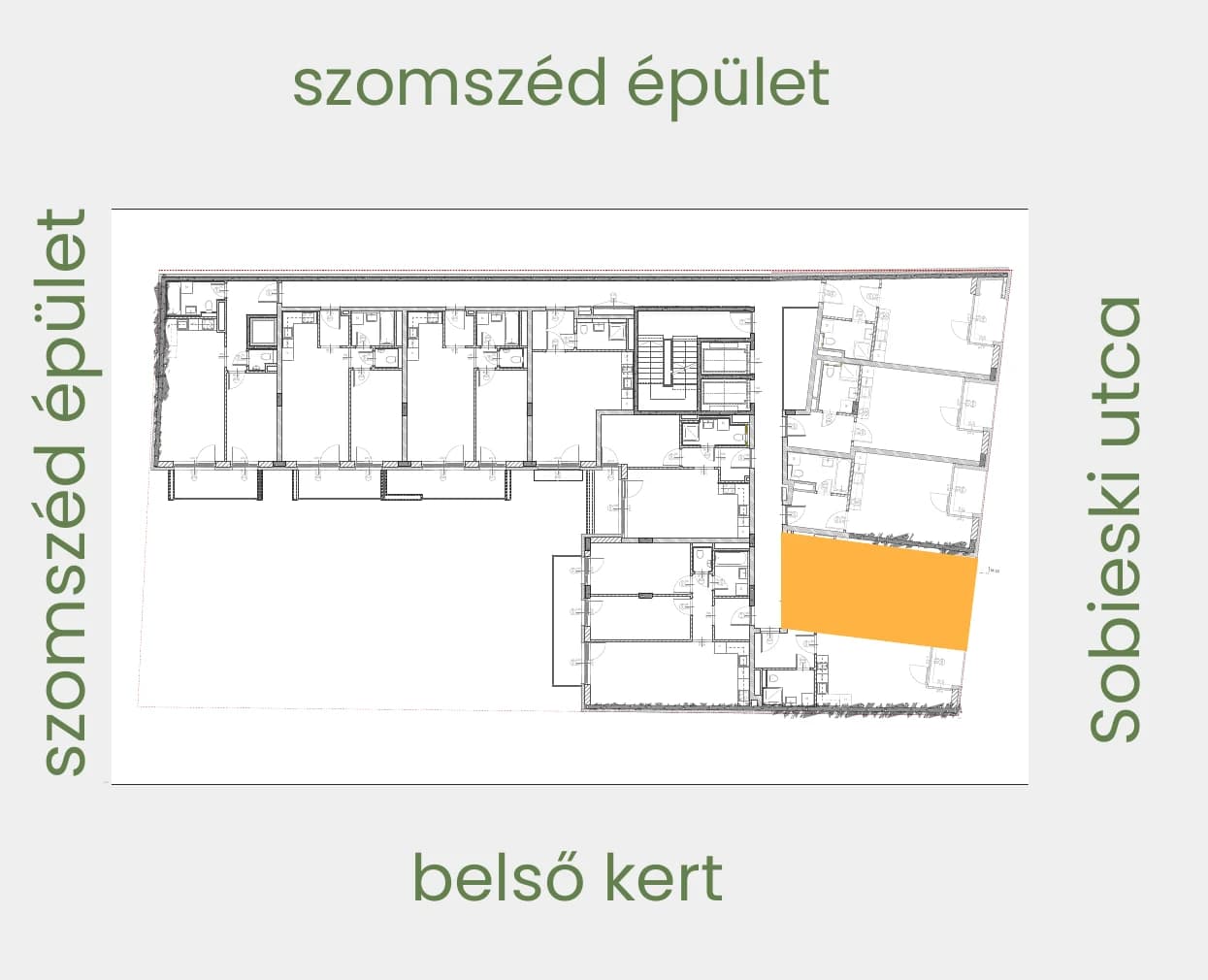 Position of apartment 404 on its floor