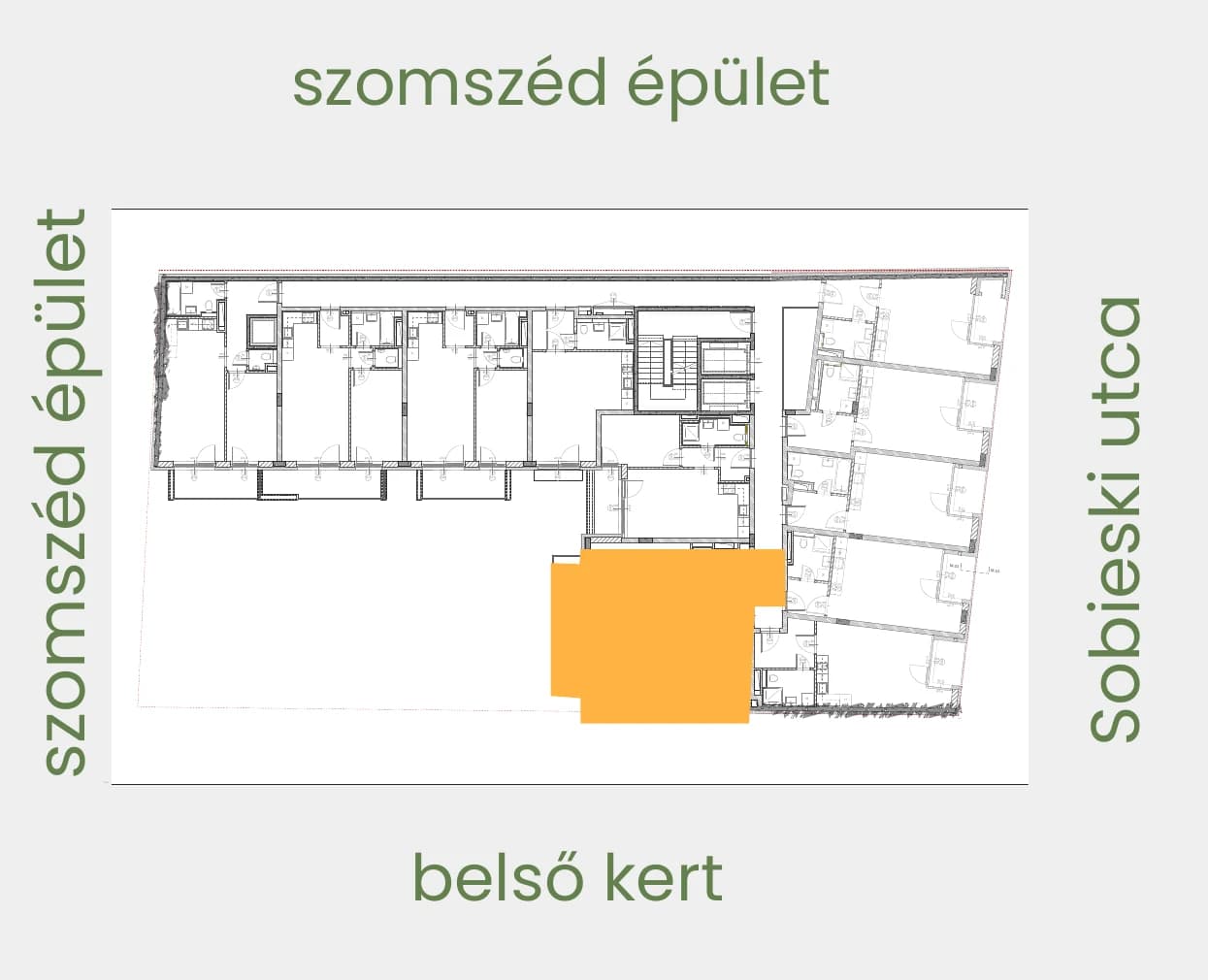 Position of apartment 406 on its floor