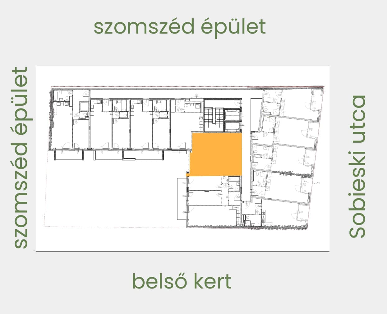 Position of apartment 407 on its floor