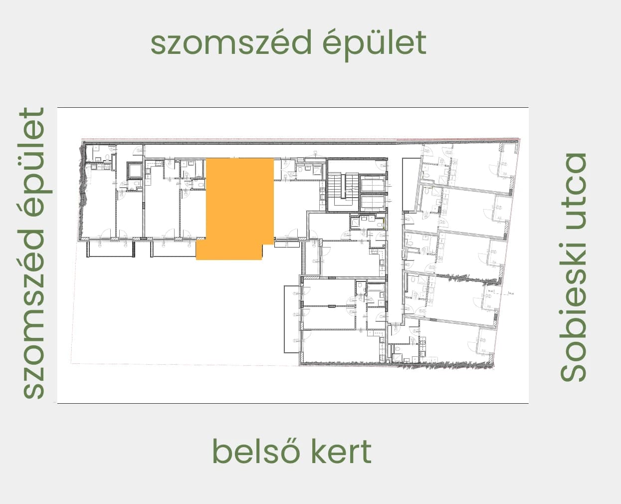 Position of apartment 409 on its floor