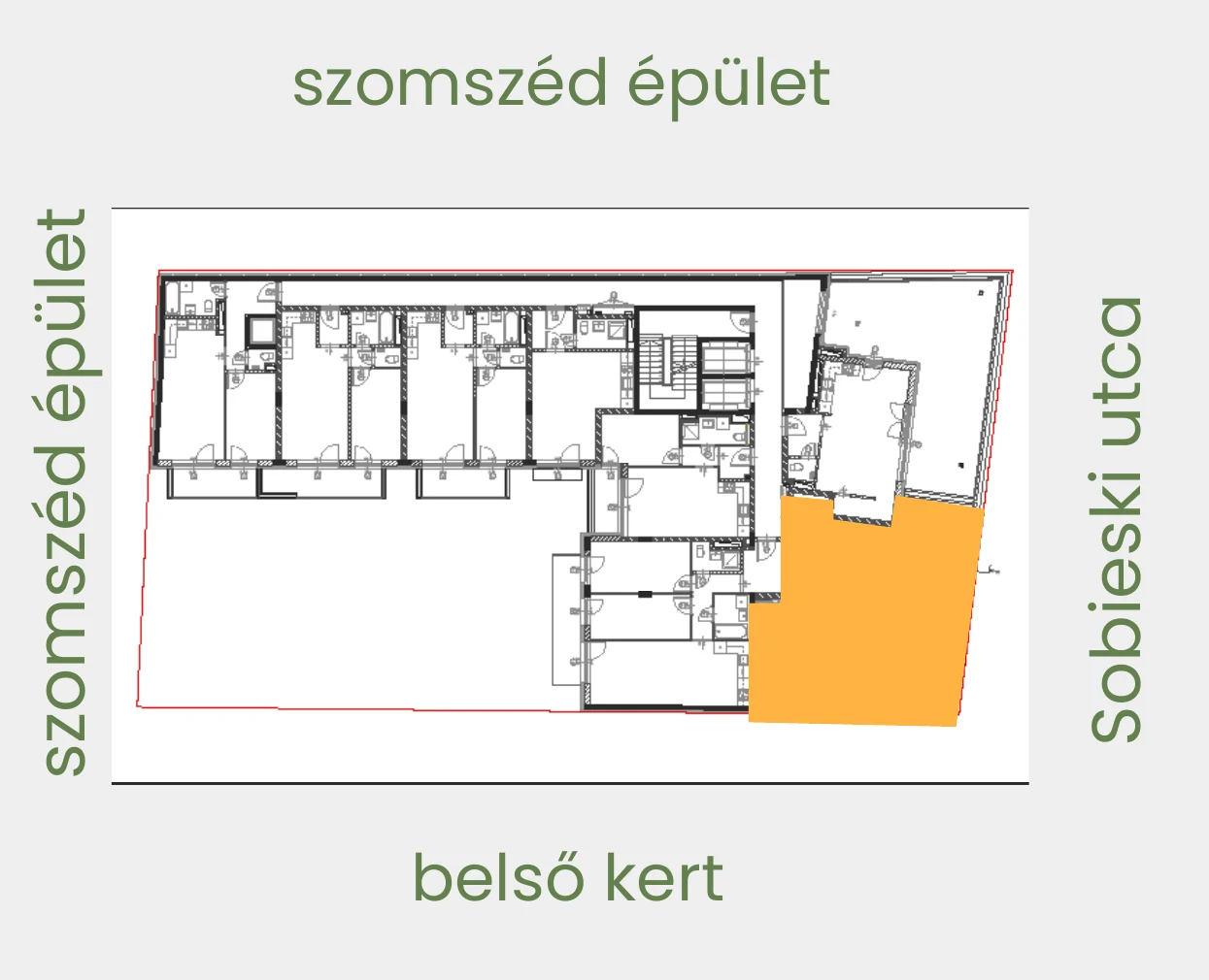 Position of apartment 502 on its floor