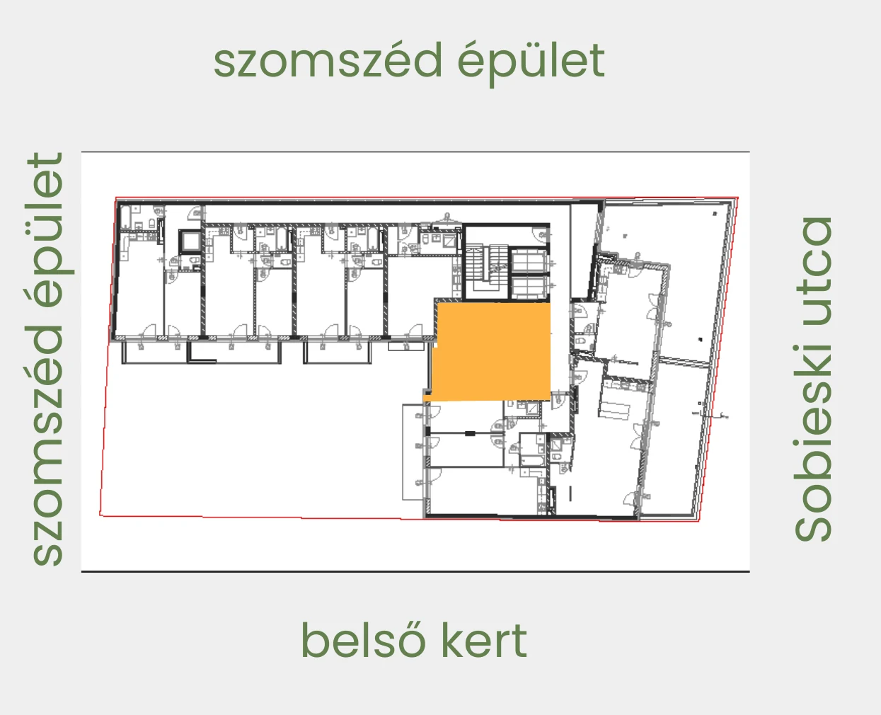 Position of apartment 504 on its floor