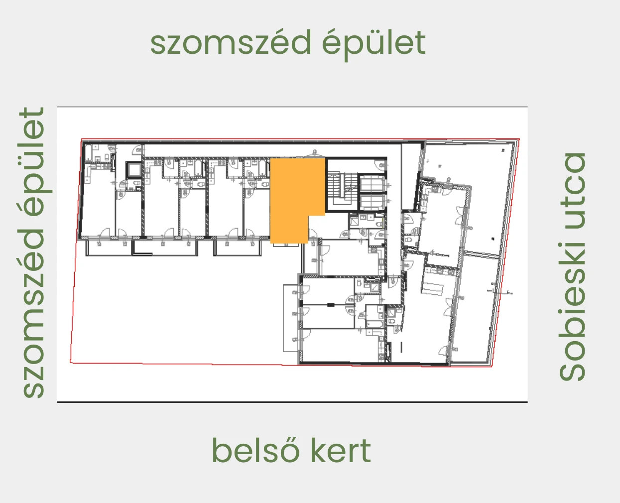 Position of apartment 505 on its floor