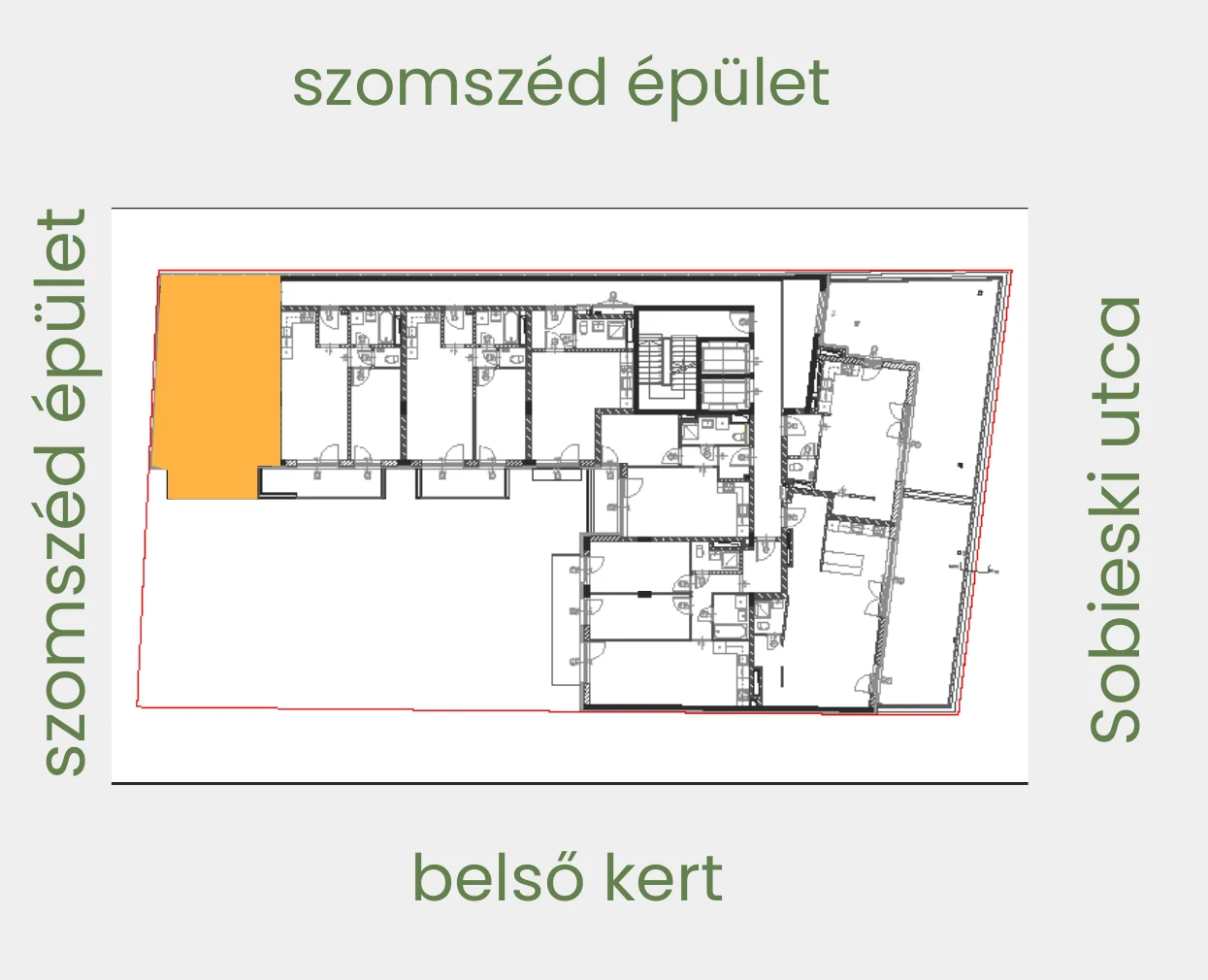 Position of apartment 508 on its floor