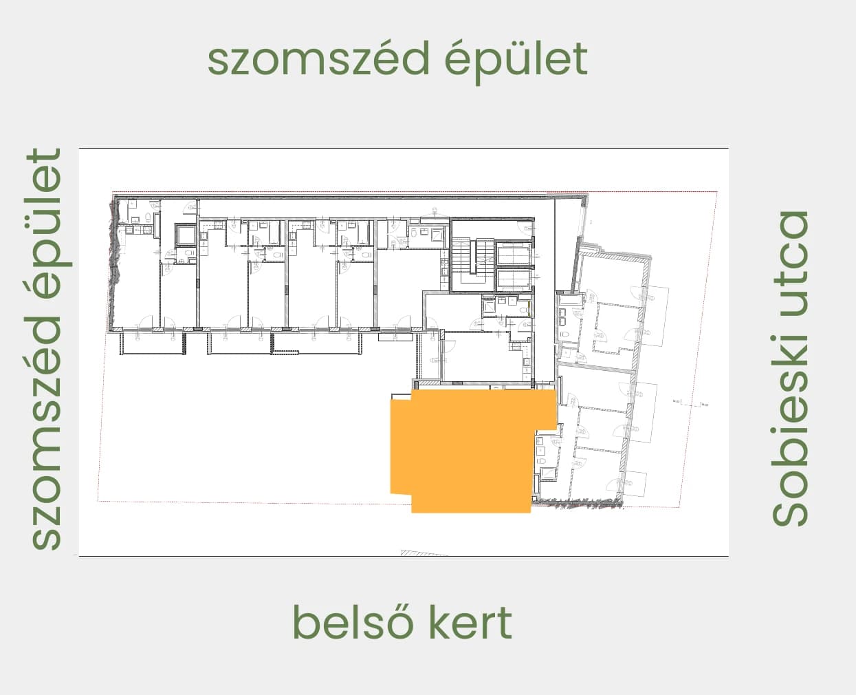 601 elhelyezkedése az emeleten