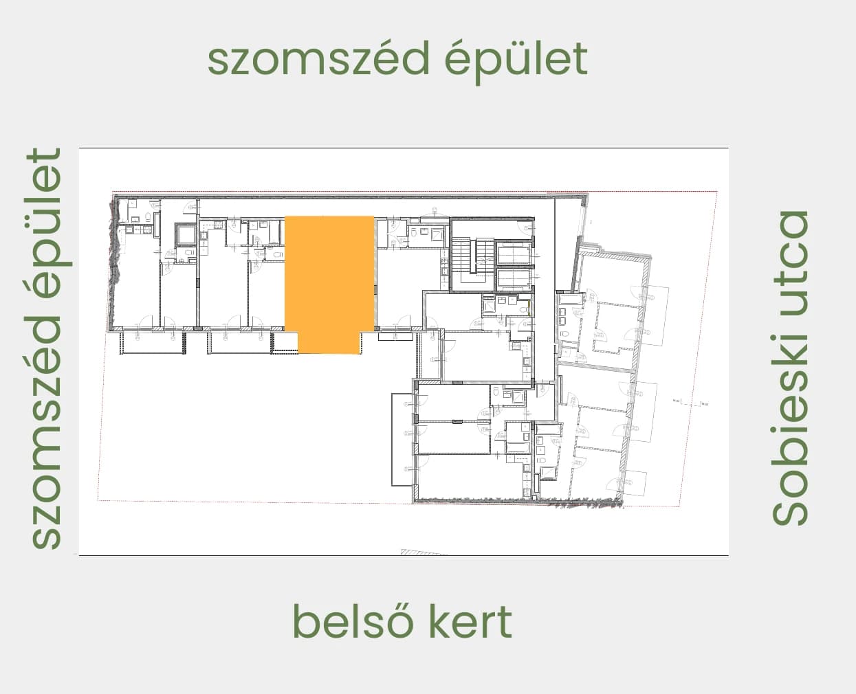 Position of apartment 604 on its floor