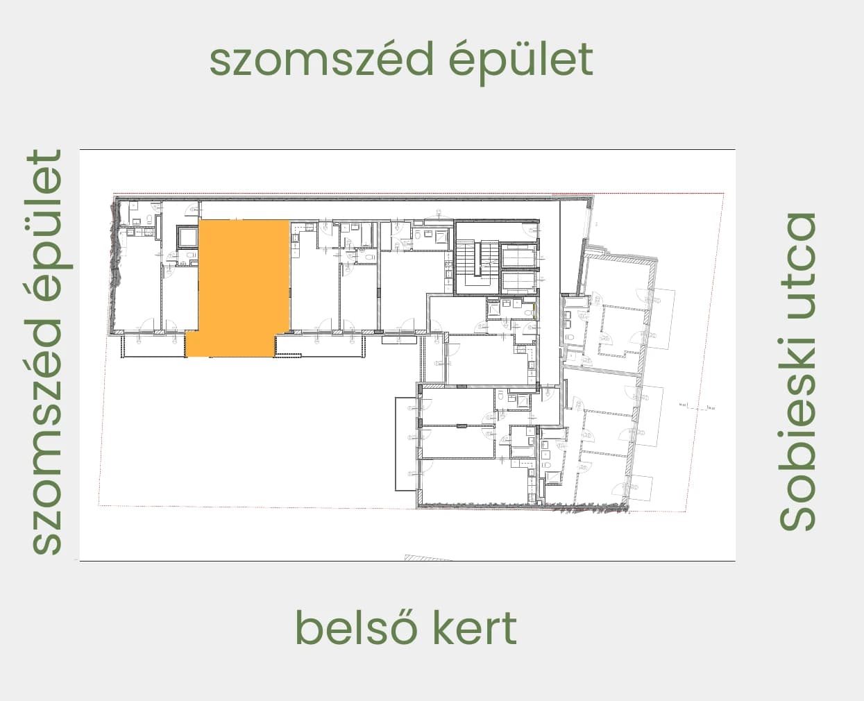 Position of apartment 605 on its floor