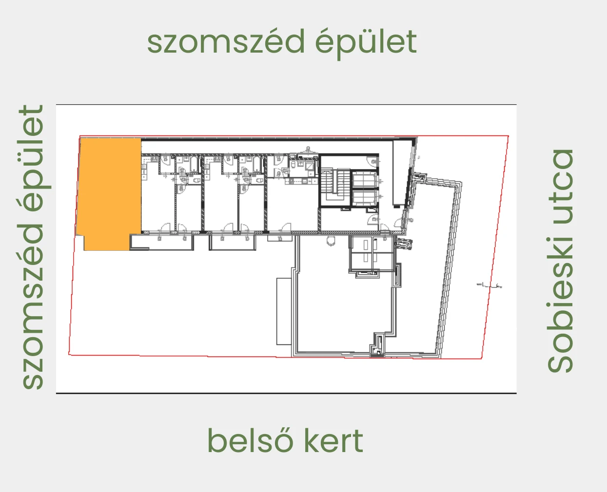 Position of apartment 704 on its floor